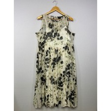 Watercolor Ethereal Simply Vera Vera Wang Womens Size M Cream Black Tiered Dress