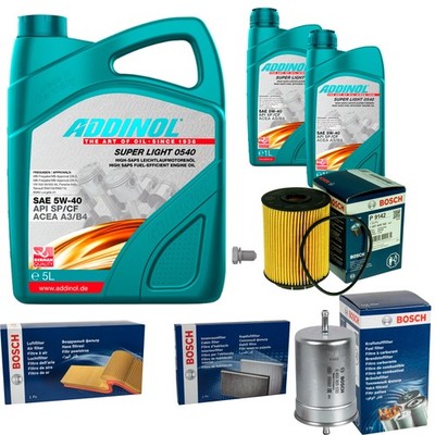 BOSCH Inspektionspaket 7L ADDINOL SUPER LIGHT 5W-40 für Ford Galaxy WGR 2.8i V6