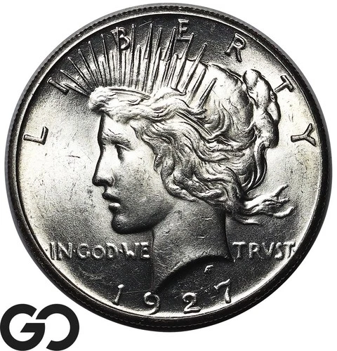 1927 Peace Dollar, Very Nice Solid Gem BU++