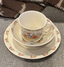 Royal Doulton Bunnykins Plate, Bowl, Cup Set Fine Bone China Made in England