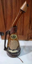 RARE VINTAGE GEORGE DICKEL TENNESSEE SOUVENIR WHISKEY BOTTLE/LEATHER HARNESS
