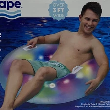 Bluescape LED Pool Tube - Inflatable Light Up Floating Ring,