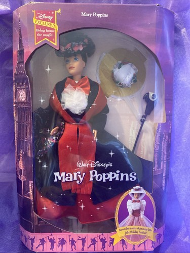 1993 Disney Mary Poppins Doll Mattel #10813 NRFB Reversible Skirt NIB