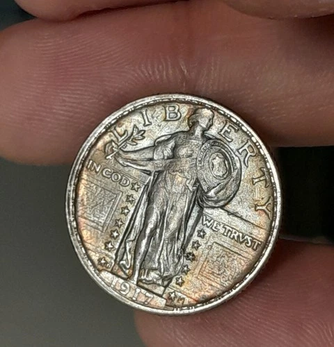 1917- D Standing Liberty Quarter Type 2.  XF-AU #3