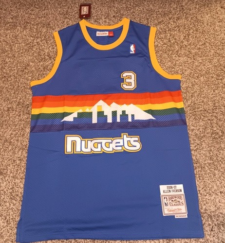 Großes Allen Iverson 2006 blau Denver Nuggets NBA Basketball Trikot #3 brandneu - Bild 1 von 2