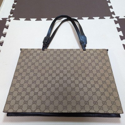 バッグ GUCCI GG PATTERN LEATHER TOTE HAND BAG Gucci Tote Bag Handbag GG Pattern Black Nylon Leather 152284