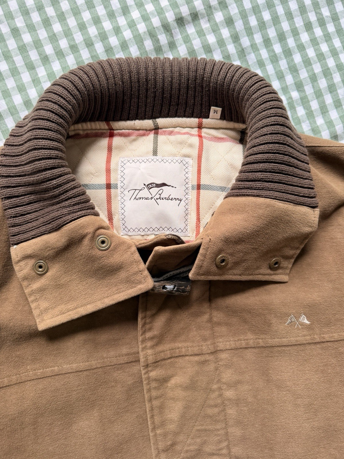 Vintage Thomas Burberry Duffle Coat Nova Check Brown Cotton Size M - Fits XL image 3
