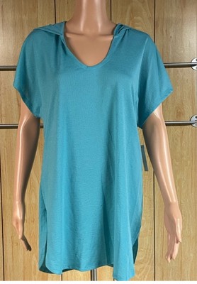 Time & Tru New With Tags Short Sleeve Hooded Swimsuit Coverup Size S