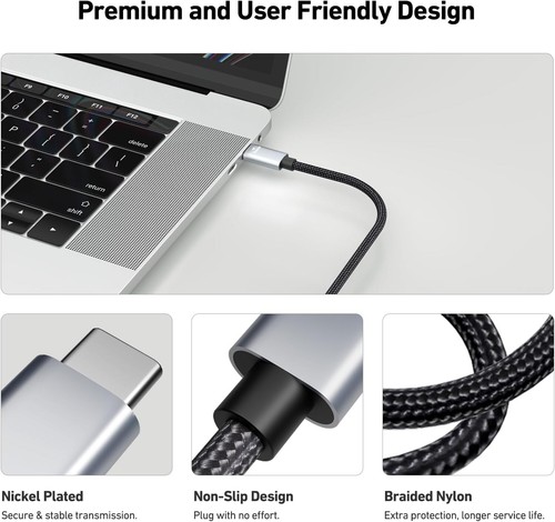 Versatile 6ft USB-C to HDMI Cable - 4K@60Hz Streaming, Aluminum and Braided - Picture 7 of 9