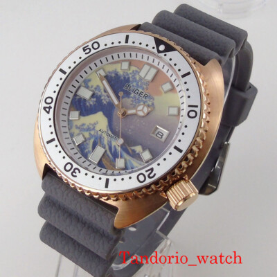 Bliger 45mm Surfing Dial Sapphire Glass Date Rotating Bezel 5ATM NH35A Men Watch