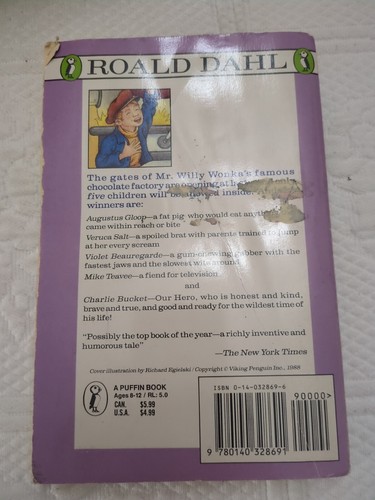 Charlie and the Chocolate Factory by Roald Dahl (1988, Trade Paperback, Movie... - Imagen 2 de 2