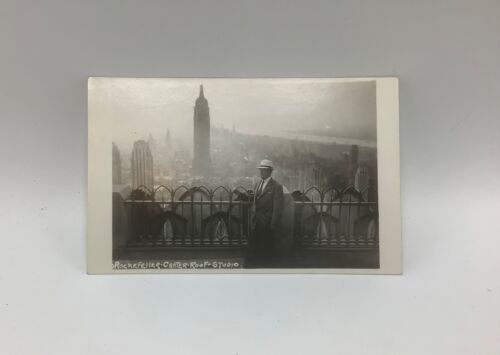 1930s RPPC New York City Rockefeller Center Roof Studio-UNPOSTED Postcard