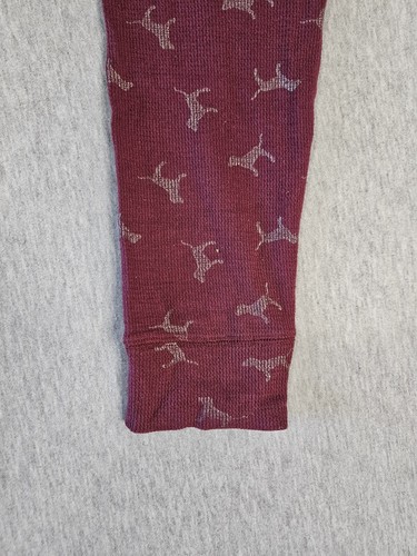 Victoria’s Secret leichte burgunderrote Pyjamahose PINK grafisches Hundemotiv SM - Bild 5 von 6