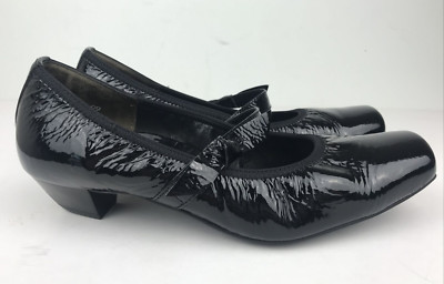 Paul Green Munchen Shoes Black Patent Leather Women's 6 Mary Jane 1-1/4'' Heels