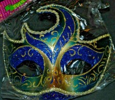 MASQUERADE CARNIVAL MARDI GRAS VENETIAN MASK M7228 Blue 
