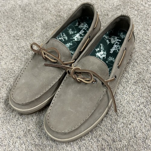 LL Bean Campside Moccasins Shoes Men's 11.5 M Medium Gray Leather 504637