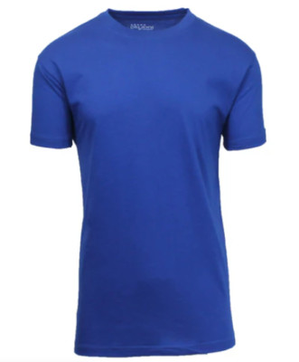 Size L Men's Galaxy by Harvic Royal Blue Crew Neck Short Sleeve Shirt MTC570RY/L
