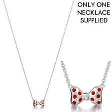 Chamilia Disney Minnie Mouse Necklace Bowtique Bow Silver Swarovski Genuine