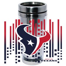 Houston Texans Logo Travel Mug Tumbler Stainless Steel NEW Clear Insert