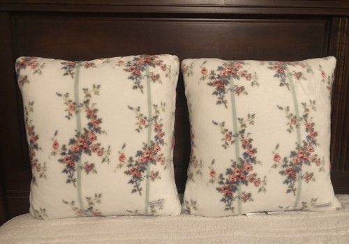 pair RACHEL ASHWELL Shabby Chic 2 Plush throw pillows cottage ...