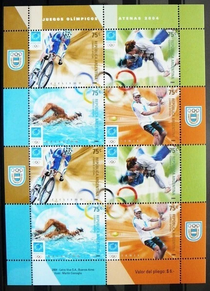 TH069 - ARGENTINE 2004 - 2478-81 x 2 - JO ATHENES - Neuf sans ch - c8€ - Photo 1/1