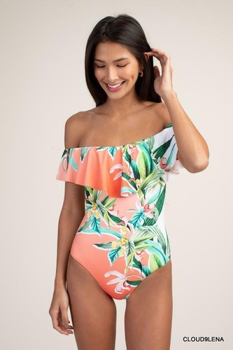 NUEVO CON ETIQUETAS TRINA TURK Costa de Prata Traje de Baño de Una Pieza Fuera del Hombro Talla 10 $162 - Imagen 5 de 12