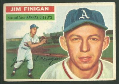1956 Topps #22 Jim Finigan Vintage Baseball Card Kansas City Athletics A's 2B