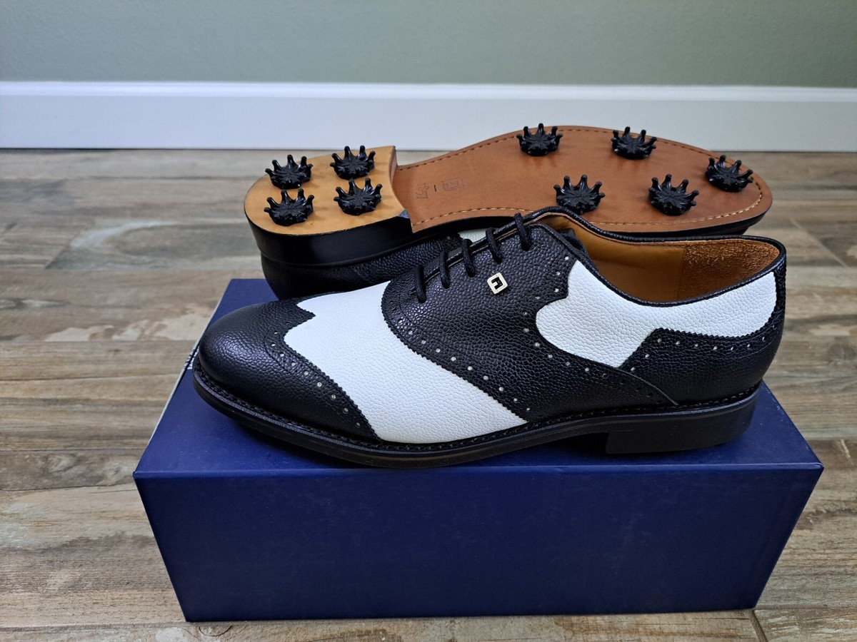 NEW RARE Footjoy 1857 Mens Golf Shoes Exclusive Classics WH/BK