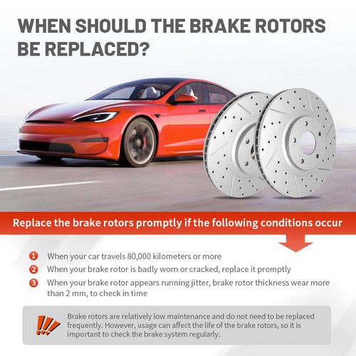 Front Rear Drilled Rotors & Brake Pads for 2013-2016 Ford Escape 1.6L FWD & 2.5L - Picture 8 of 10