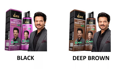 VCare Shampoo Hair Colour (180ml) for UNISEX Fast Coloring No Side Effect