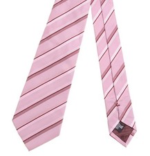 Giorgio Armani Made in ITALY Nude Woven Maroon Repp Stripe 100 Silk Tie