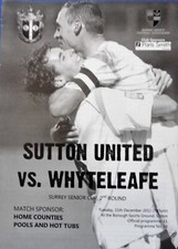 SUTTON UNITED V WHYTELEAFE 11/12/2012 SURREY SENIOR CUP - 2ND ROUND #MINT#