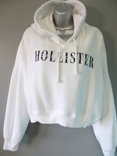 Hollister Hoodie Sweatshirt Women's L California Graphic Pullover Sweater CROP