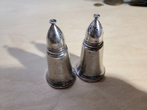 Set Di Sale E Pepe In Argento Sterling Vintage, Pesato, Columbia - Foto 9 di 9