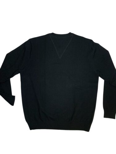 Garret Scott 100% Extra Fine Merino Wool Black Pullover Sweater Mens Size L - Picture 3 of 7