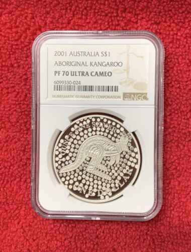 2001 Australia Aboriginal Kangaroo $1 .999 Silver 1oz Coin NGC PF 70 UC RARE