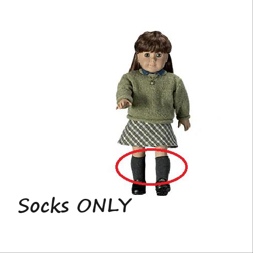 American Girl 1999 Plaid Skirt & Sweater Outfit with Grey Knee Socks-image