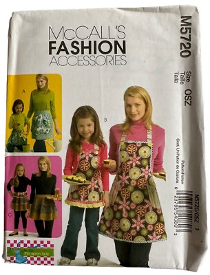 McCall's Fashion M5720 Sewing Pattern Mother Daughter Apron One Size 3 Styles