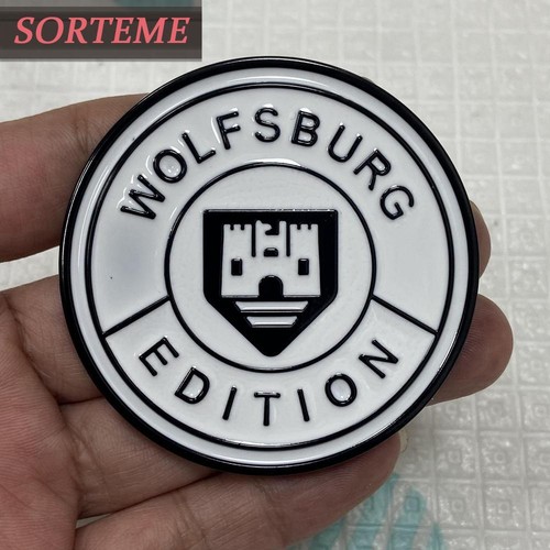 Metal Black White Wolfsburg Edition Emblem Trunk Fender Side Badge Decal Sticker - Picture 1 of 5