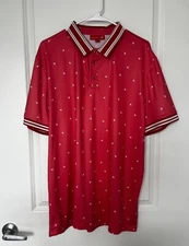 Redvanly Polo Shirt XLarge Pink Houndstooth Stretch Performance Golf Preppy