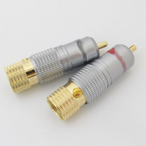 50pcs A/V phono connector Gold Plated RCA Plug Lock Free solder - Picture 5 of 6