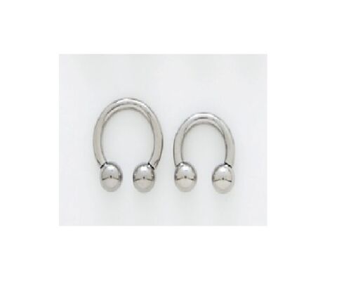 1 Pair Horseshoes 10g 11mm 7/16" Heavy Gauge Barbell Body Piercing Internal Ball - Picture 1 of 1