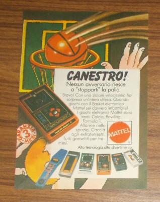 Seltene Werbung Mattel Electronics BASKETBALL 2 Handheld 1981