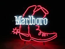 Marlboro Neon Leuchte Boot Cowboystiefel B 56 x H 44 cm Volle Funktion!