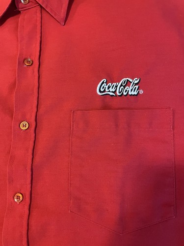 Vintage Coca Cola Employee Uniform Shirt Made In USA Mens Sz 17-17.5 Embroidered - Picture 3 of 12