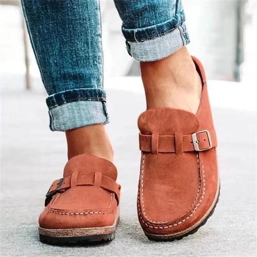 Damen-Sandalen Sommer Retro Wildleder Halbschuhe Halbschuhe Freizeit bequem flache Schuhe - Bild 43 von 52