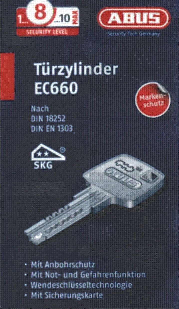 ABUS EC660 Profil-Doppelzylinder Länge (a/b) 30/45mm (c=75mm