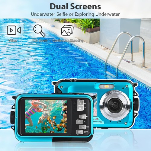 Autofocus Digitalkamera wasserdichte 2,7K 48MP Digitalkamera Unterwasserkamera - Bild 7 von 18