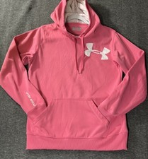 Under Armour Pink Semi-Fitted Cold Gear Hoodie Small EUC