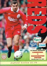 Liverpool v Manchester United. Premiership. 1996/1997 UNITED CHAMPIONS